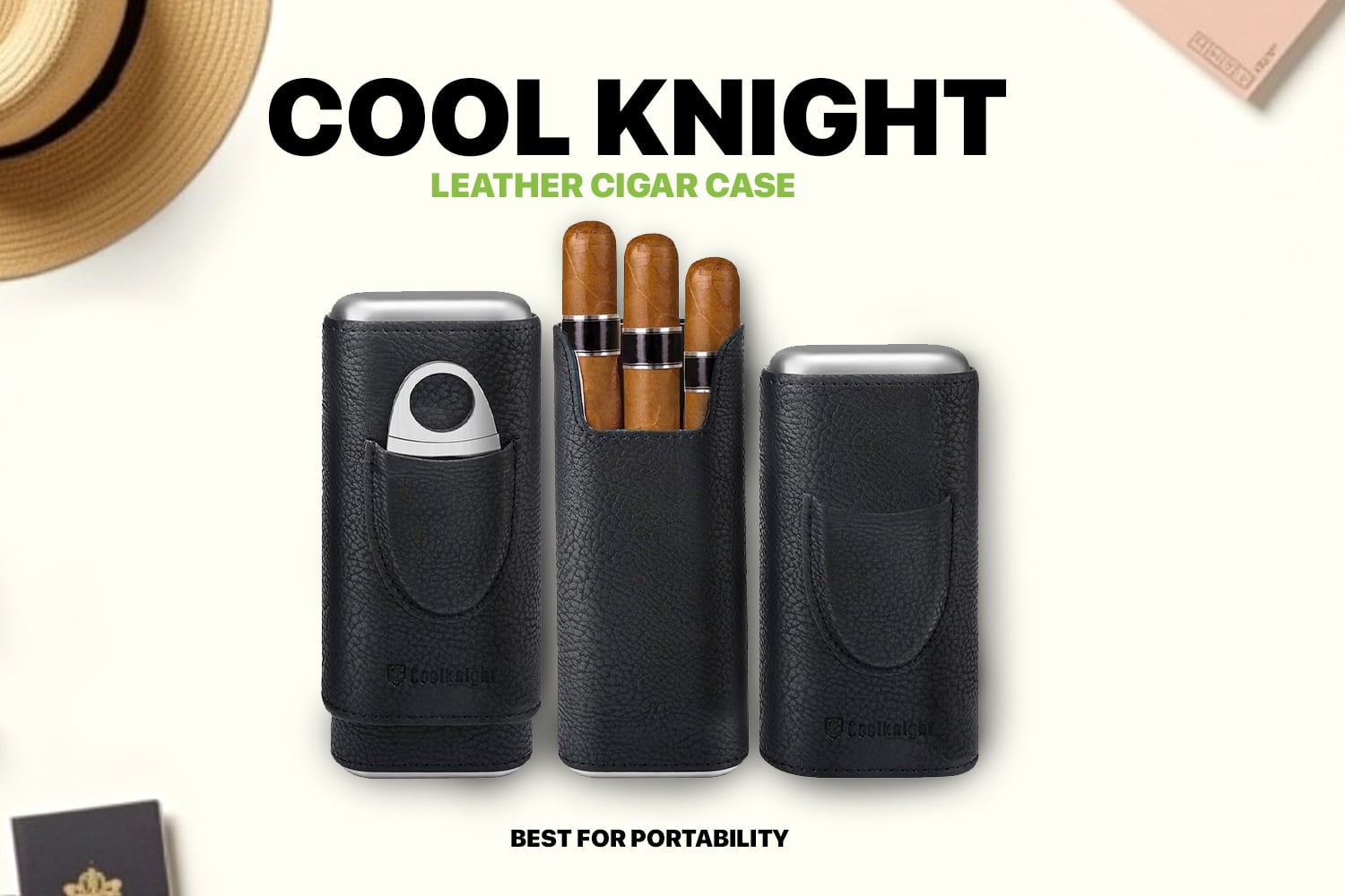 COOL KNIGHT Leather Cigar Case