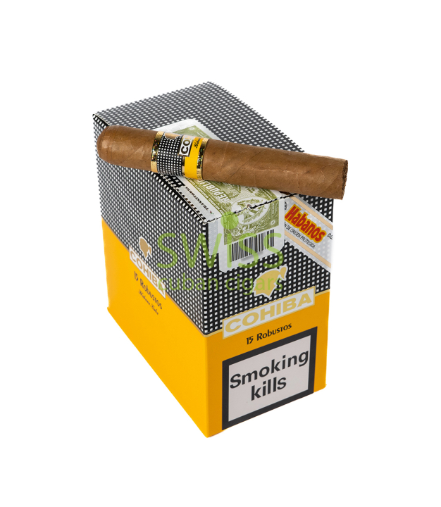 Swiss Cohiba Robustos Box 5x3 Cigar on top